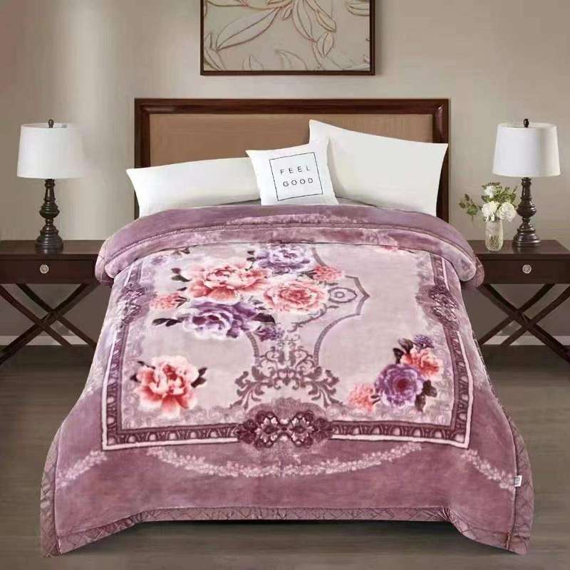 SMTE Super Soft Winter Blanket 2Ply Zmbo-Pink Flower with keychain