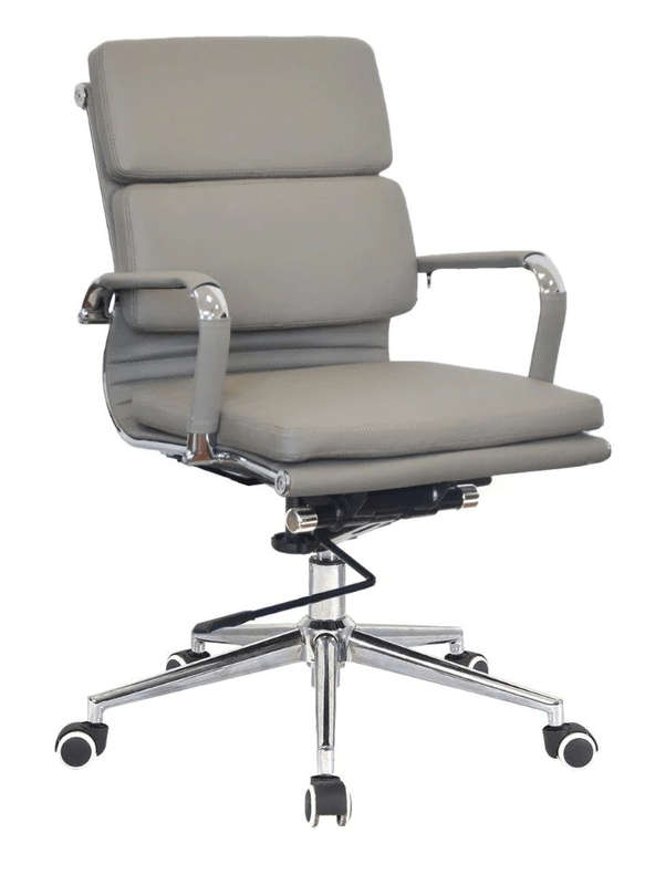 SMTE Office Chair - Swivel PU Leather - Grey with keychain