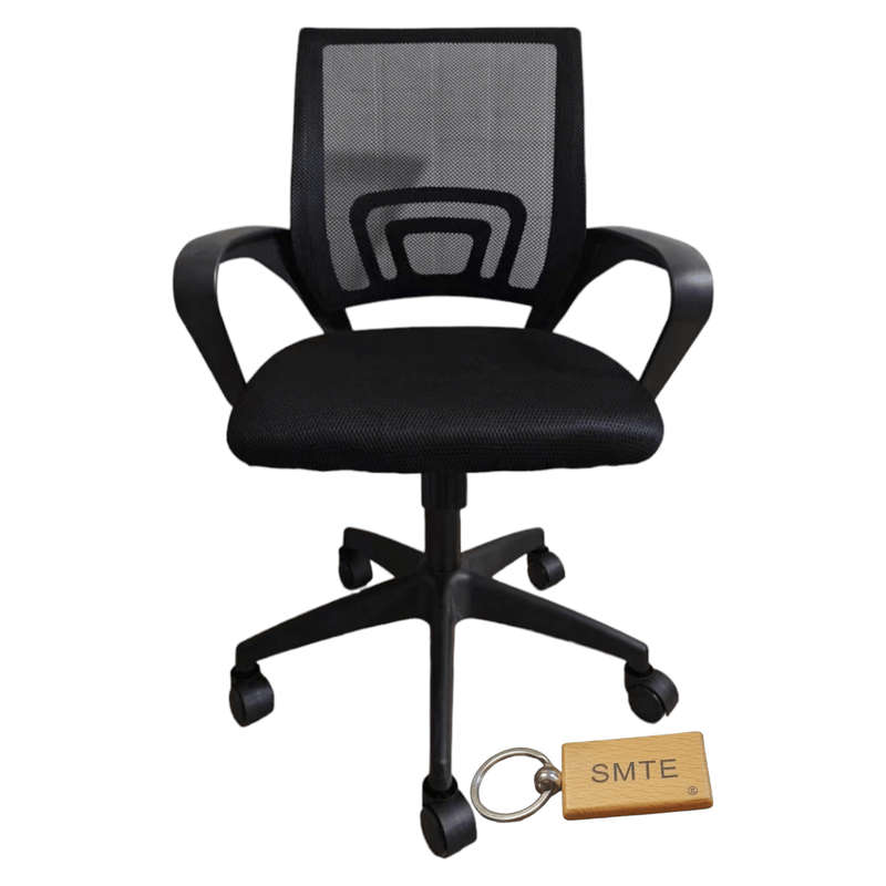 Smte- Office Chair - Black - T3-OF-024-1-49 and Keyring - 1 Pack with keychain