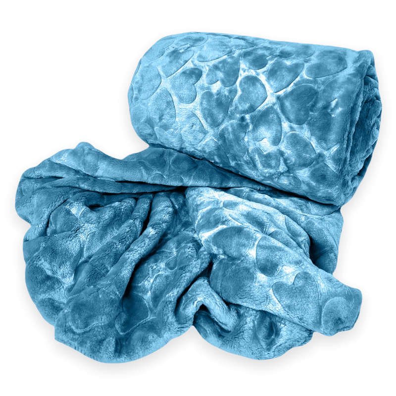 SMTE Super soft Throw Fleece Blanket Warm Winter - Dove Blue with keychain
