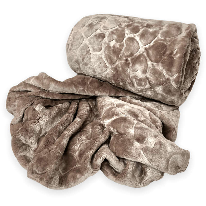 SMTE Super soft Throw Fleece Blanket Warm Winter - Golden Brwon with keychain