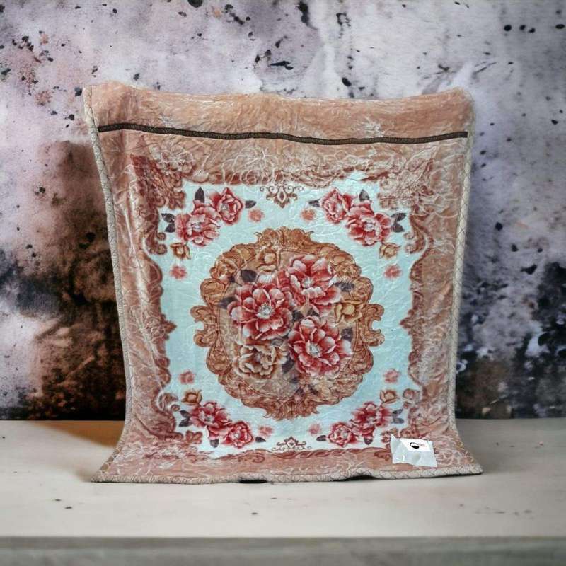 SMTE Red Flower 2Ply High-Quality Polyester Blanket & Tieback with keychain