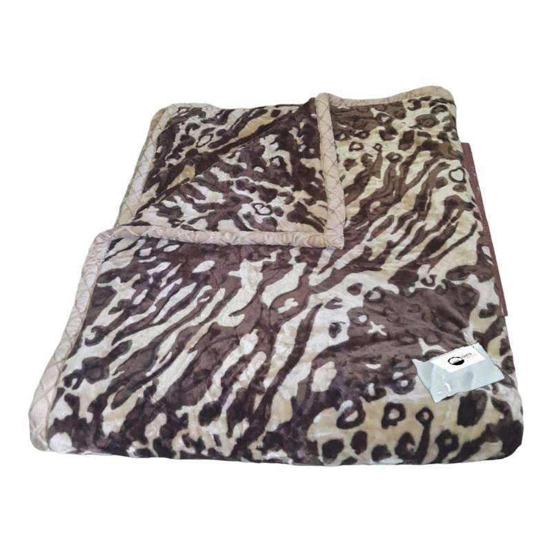 SMTE Light Brown 2Ply High-Quality Polyester Blanket & Tieback with keychain