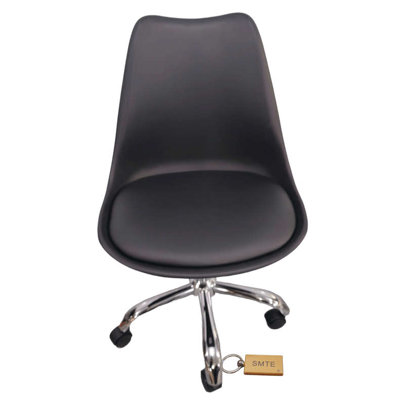 SMTE Modern Plastic Dining Chair C7-Dc-2032-48 - Black & Keyring - 1 Pack with keychain
