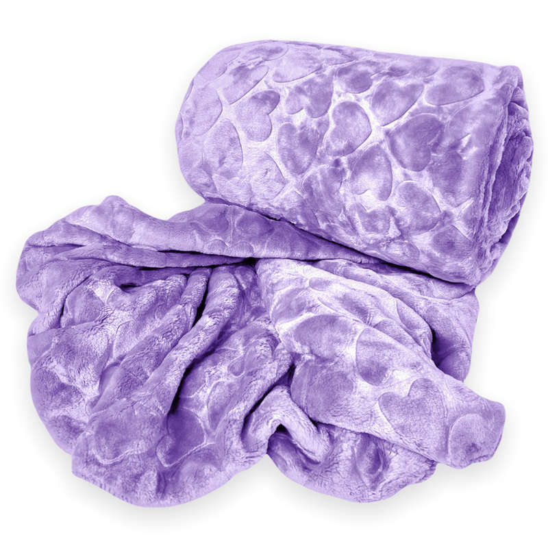 SMTE Super soft Throw Fleece Blanket Warm Winter - Lavender with keychain