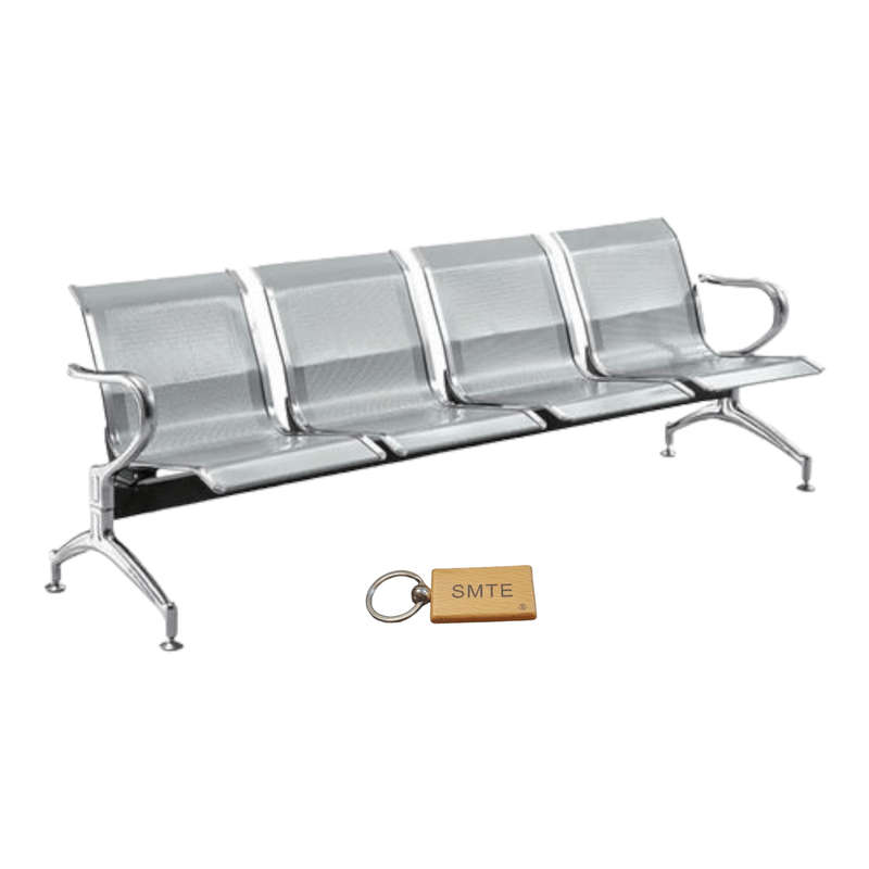 SMTE Modern and Metal Four Seater Waiting Area Reception Chairs +Smte keyring with keychain