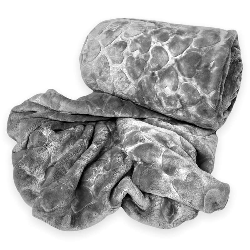 SMTE Super soft Throw Fleece Blanket Warm Winter - Liquid Grey with keychain