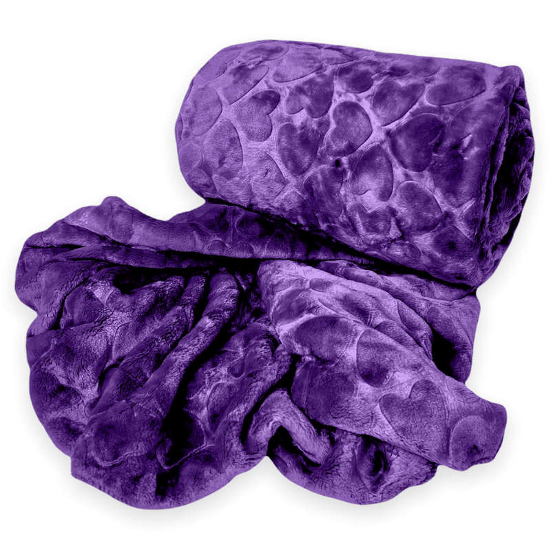 SMTE Super soft Throw Fleece Blanket Warm Winter - Purple Rain with keychain