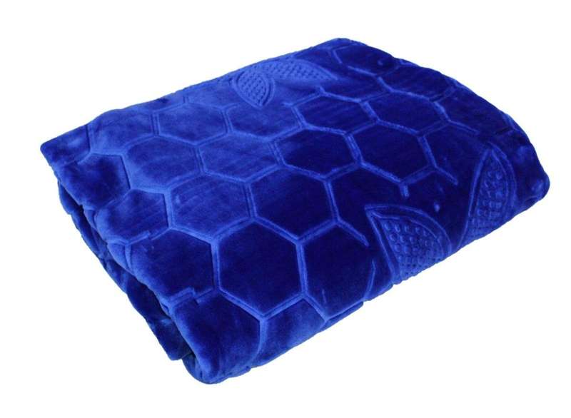 SMTE Luxury Super Soft Mink Blanket - Warm Winter Fleece - Blue with keychain