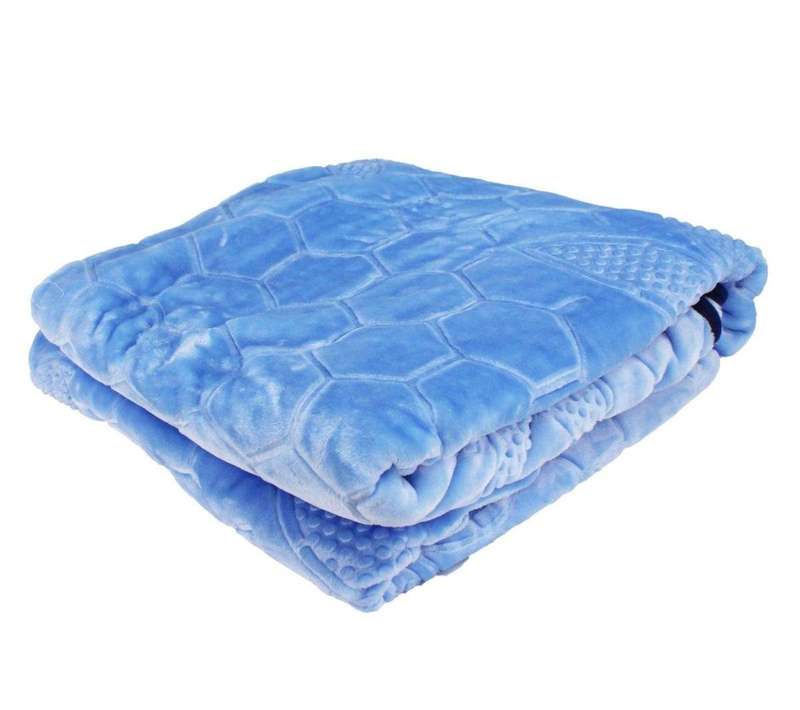 SMTE Premium Quality Super Soft Mink Blanket - Maya Blue with keychain