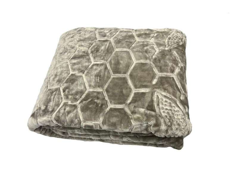 SMTE Super Soft Cozy Mink Blanket - Beige with keychain