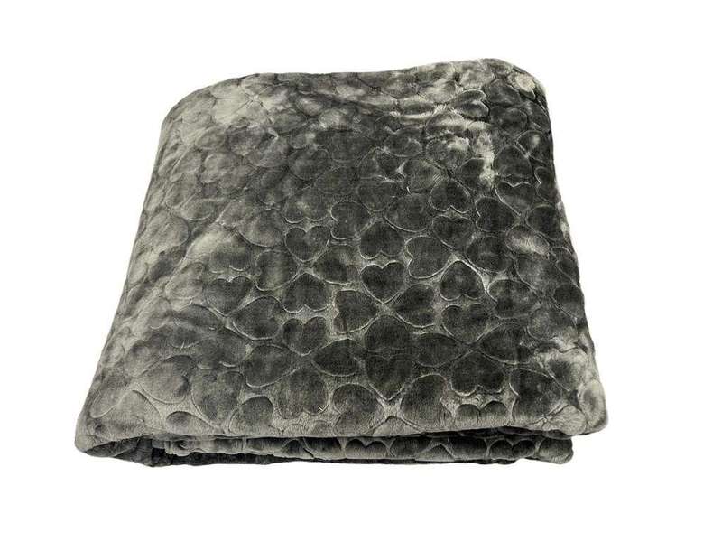 SMTE Super Soft Mink Cozy Blanket -  (Dark Grey) with keychain