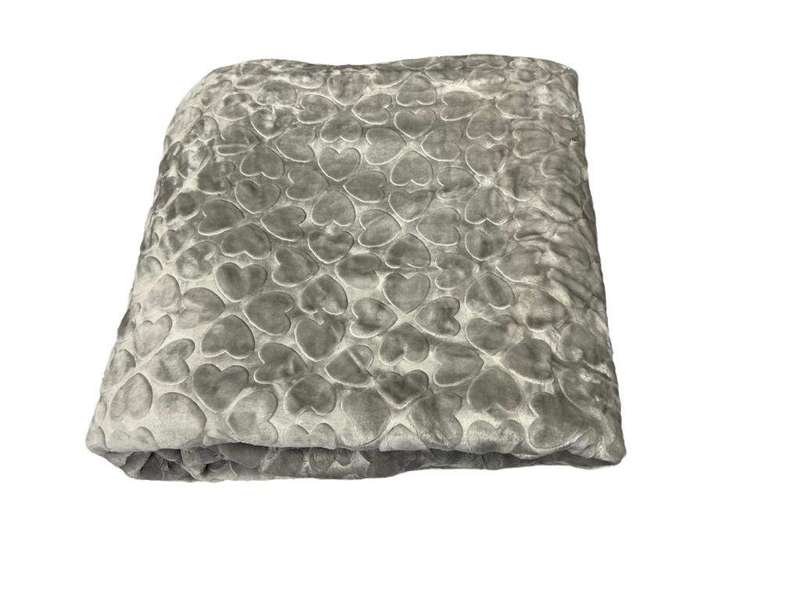 SMTE Soft Cozy Mink Blanket DM - Silver, Grey with keychain