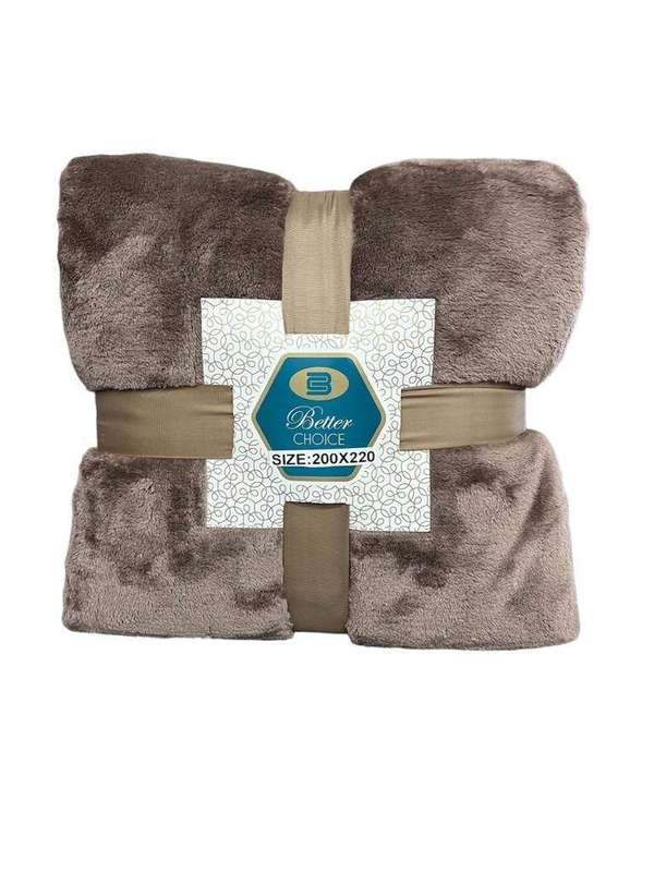 SMTE Cashmere "Feel" Luxurious Blankets - Brown with keychain