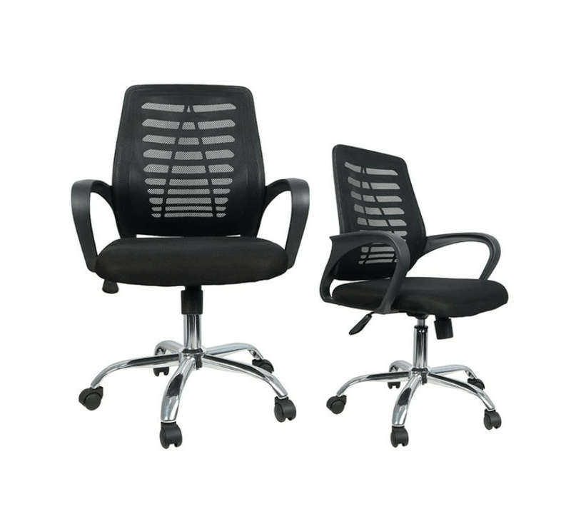 SMTE Ergonomic Mesh 360? Swivel Office Chair With Armrest - Pack of 2 with keychain