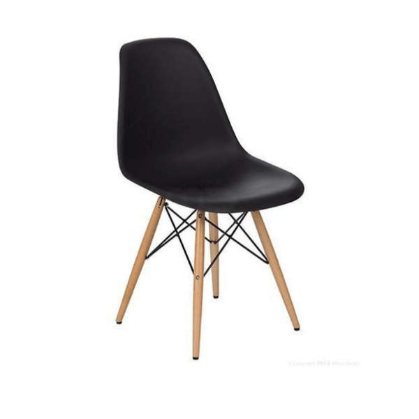 SMTE Emmy Wooden Leg Chair - Black with keychain