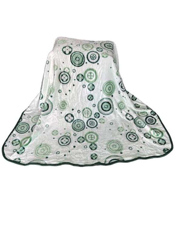 SMTE Rainbow Mink Blanket - Green, White with keychain
