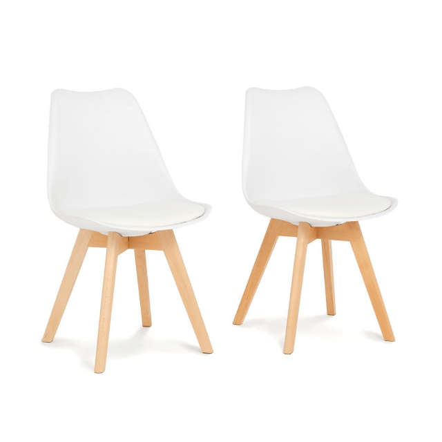 SMTE Dining Chairs Set Of 2 - White with keychain