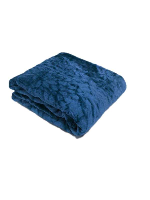 SMTE Acesa - Quality Mink 1Ply Blanket - Standard - Double Size - Navy Blue with keychain
