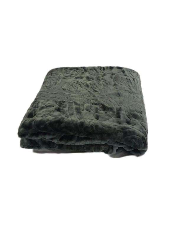 SMTE Queen Size IYWA Blanket - One-Ply - Warm and Comfy - Standard Mink - Grey with keychain