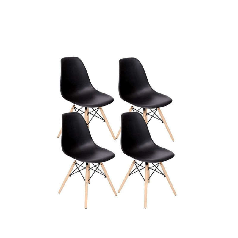SMTE Dining Chair Set of 4 - Black with keychain