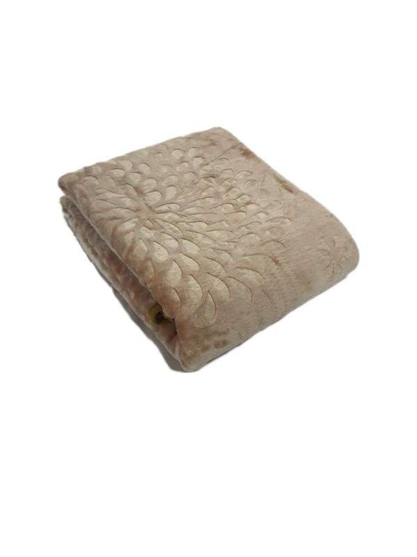SMTE Acesa - Quality Mink 1Ply Blanket - Standard - Double Size - Light Beige with keychain