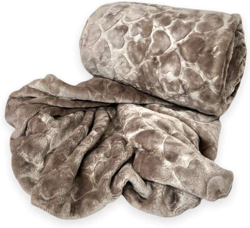 SMTE Acesa Premium Quality Fleece Blanket For Winter - Brown with keychain