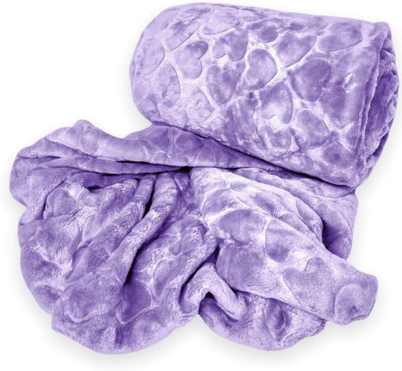 SMTE Acesa Premium Quality Fleece Blanket For Winter - Light Purple with keychain