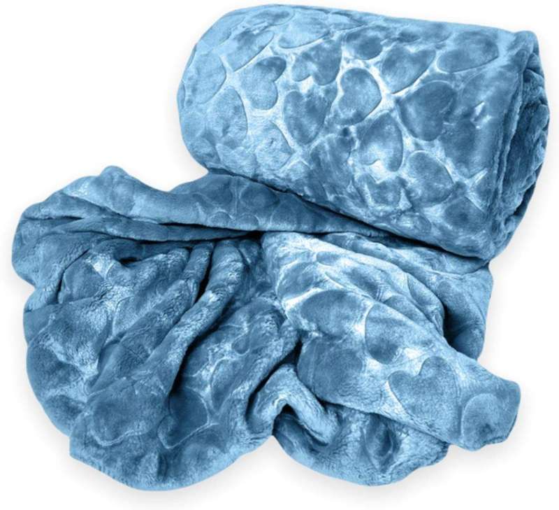 SMTE Acesa Premium Quality Fleece Blanket For Winter - Teal with keychain