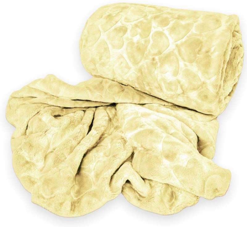 SMTE Acesa Premium Quality Fleece Blanket For Winter - Yellow with keychain