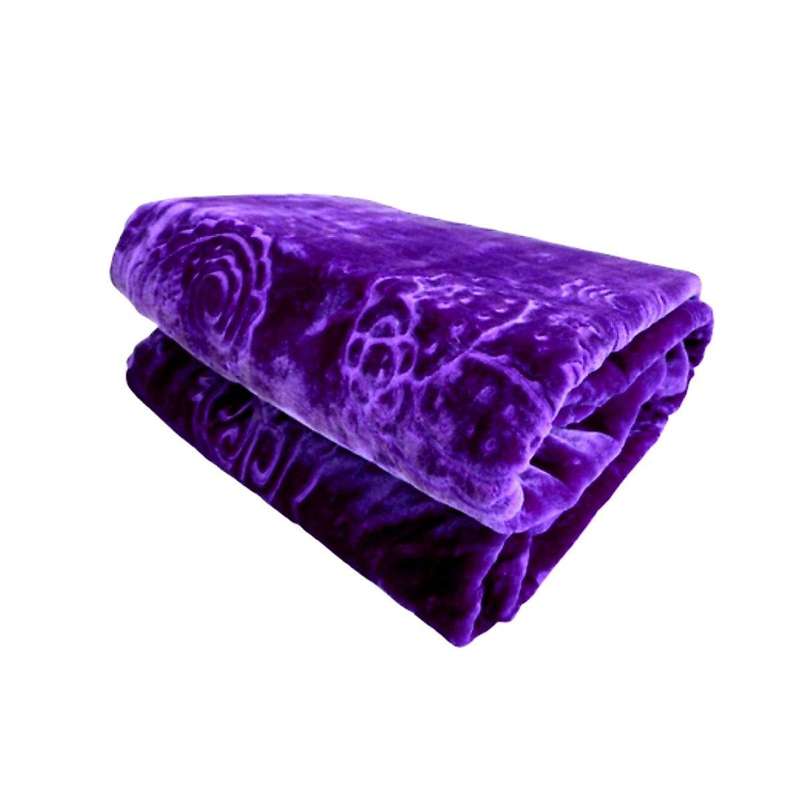SMTE Queen Size Quality IYWA Super soft Blanket Embossed Pattern - Violet with keychain