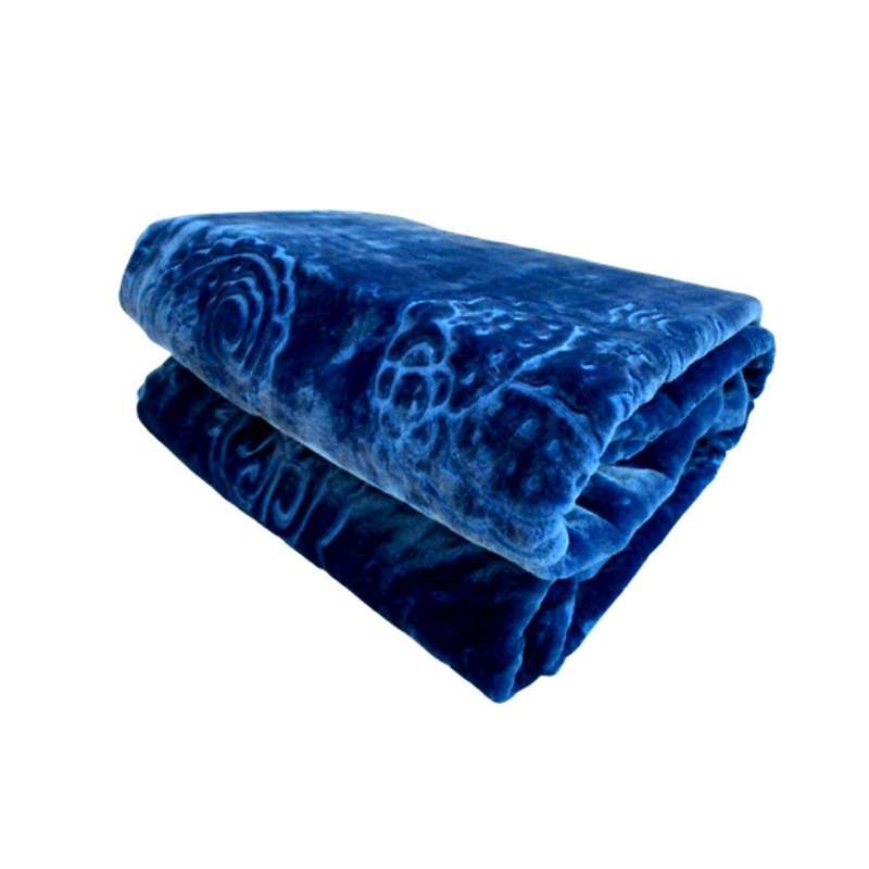 SMTE Queen Size IYWA Mink Super soft Blanket Embossed Pattern -Navy with keychain