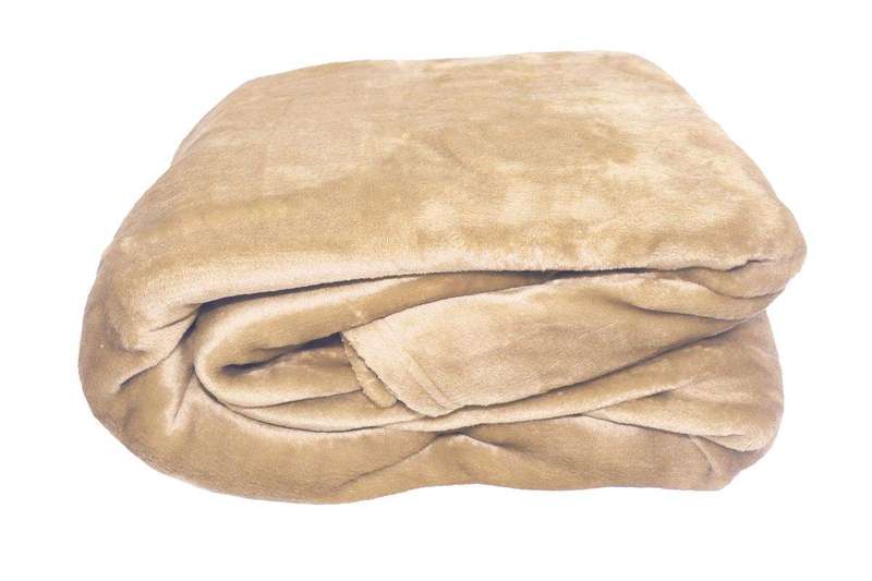 SMTE Delicate Royal Suede Microfiber Fleece Throw Blanket - 150x180cm Peach with keychain