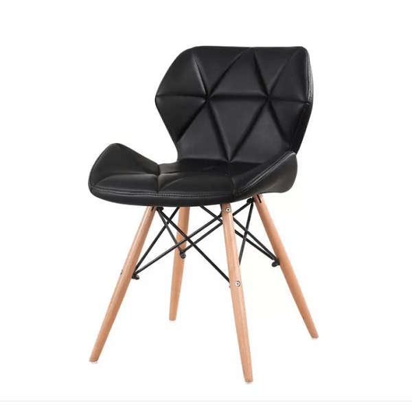SMTE Bright Diamond Padded chairs with wooden legs - Black with keychain