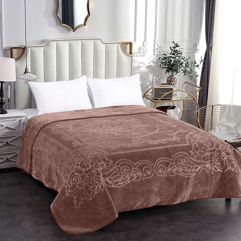 SMTE Rainbow - Luxury Mink Blanket 230x200cm - Warm Winter Fleece - Chocolate with keychain