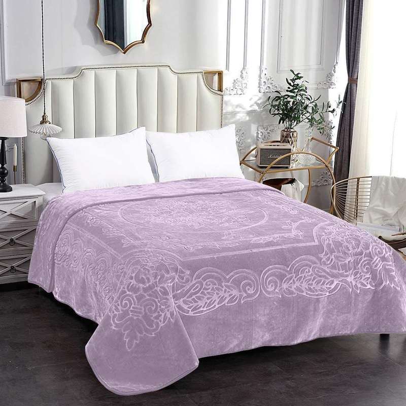 SMTE Rainbow - Luxury Mink Blanket 230x200cm - Warm Winter Fleece - Soft Lilac with keychain