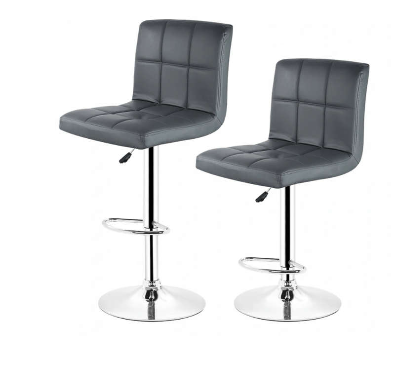 SMTE Bar Stools / Kitchen Counter Breakfast Chairs - Two Pack - Black Colour with keychain
