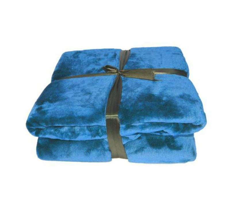SMTE Dream World Luxurious Suede Microfiber Fleece Throw Blanket - 150x180cm - Blue with keychain