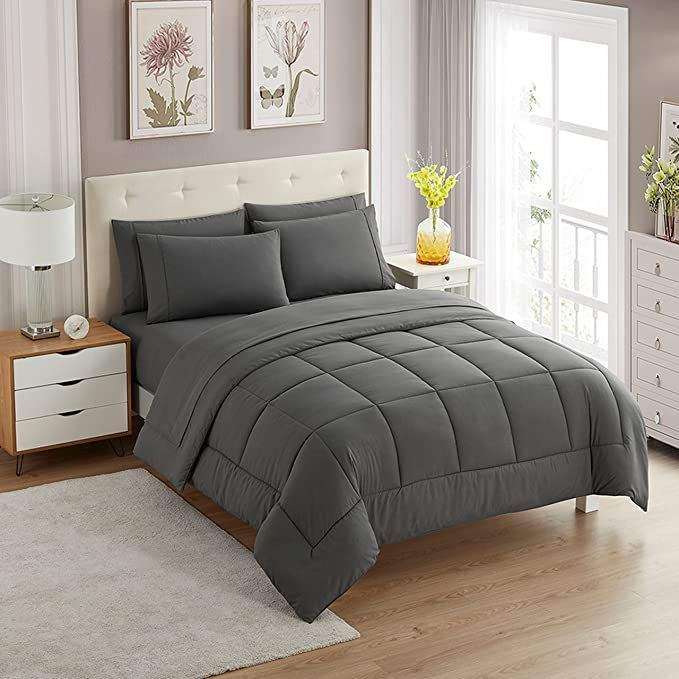 SMTE Plain Rio Comforters - Dark Grey with keychain