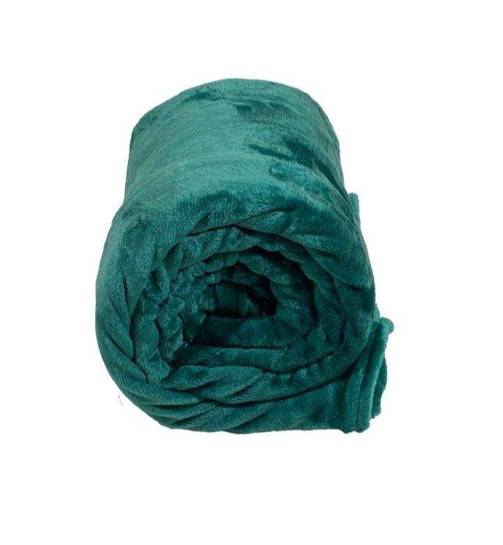 SMTE Fleece Blanket - Soft touch - Very warm - Queen Size - Blue with keychain