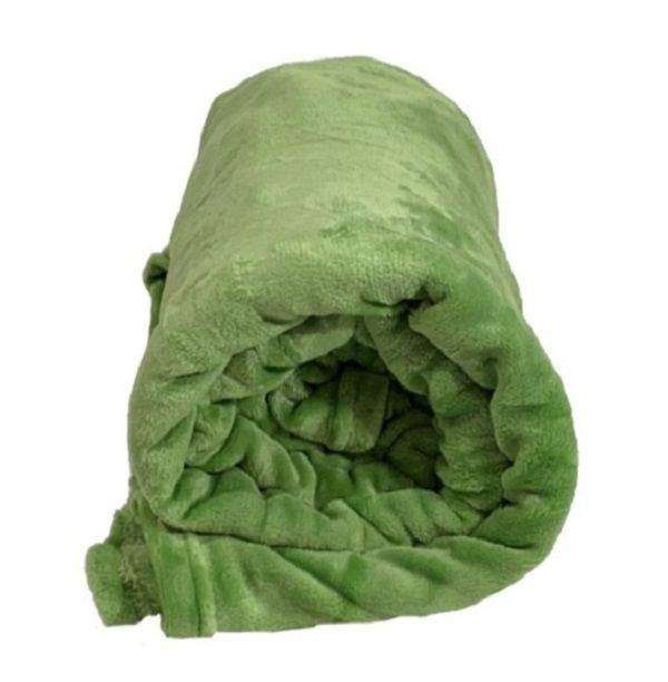 SMTE Fleece Blanket - Soft touch - Very warm - Queen Size - Green with keychain