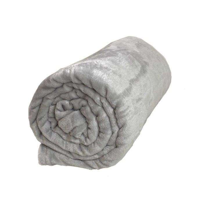 SMTE Fleece Blanket - Soft touch - Very warm - Queen Size - Grey with keychain