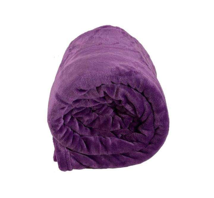 SMTE Fleece Blanket - Soft touch - Very warm - Queen Size - Purple with keychain