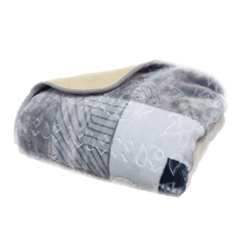 SMTE Warm Exclusive 2 in 1 Luxury Fleece Blanket For Winter - Pewter with keychain