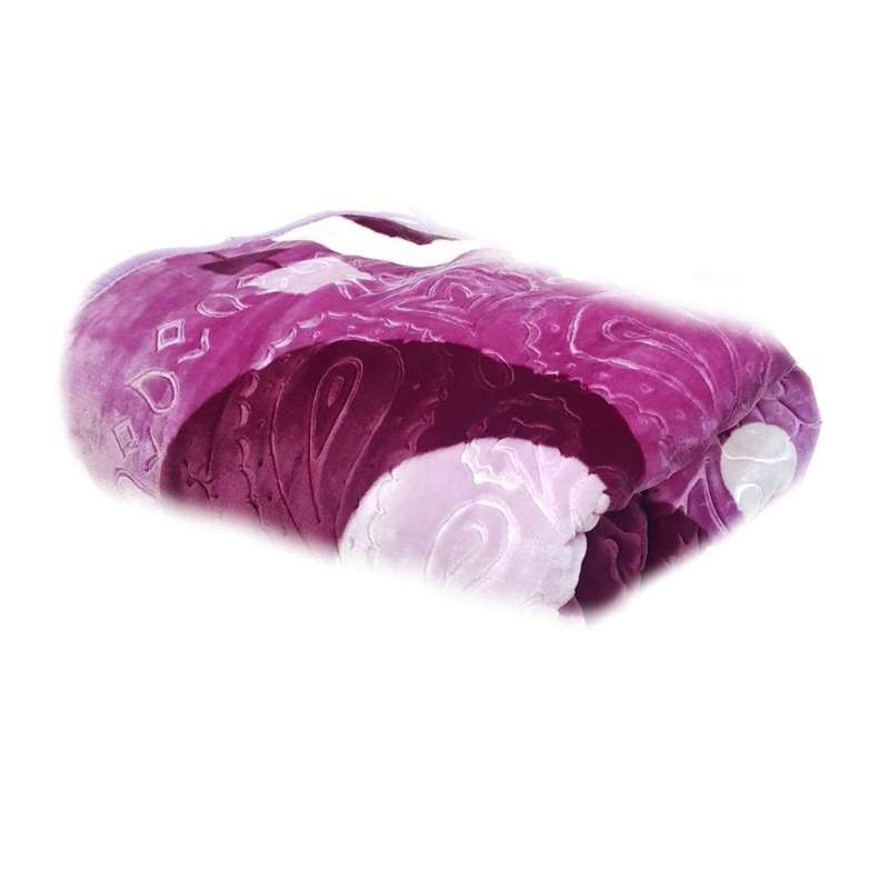 SMTE Warm Exclusive 2 in 1 Luxury Fleece Blanket For Winter - Violet with keychain