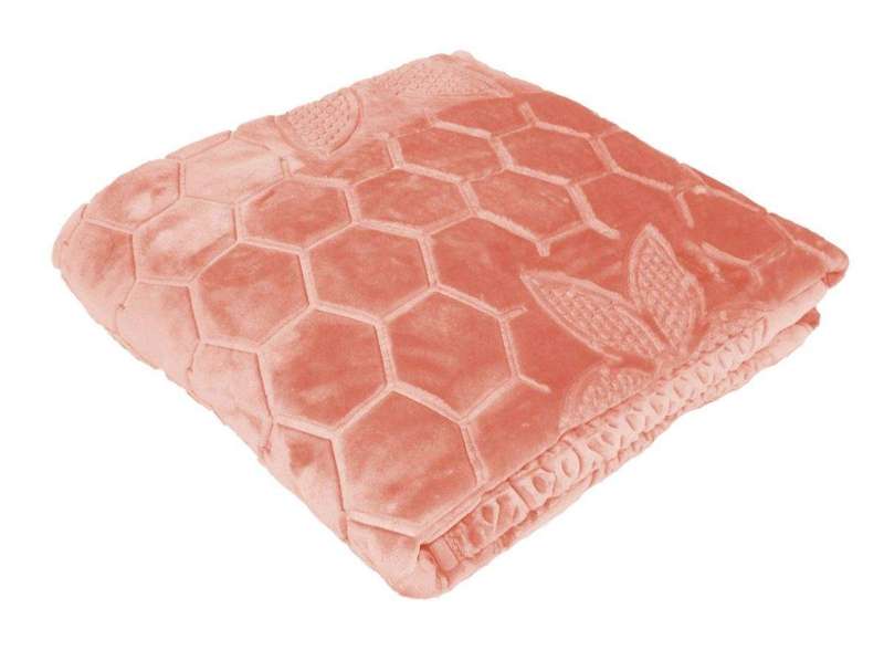 SMTE Premium Quality Super Soft Mink Blanket - Peach with keychain