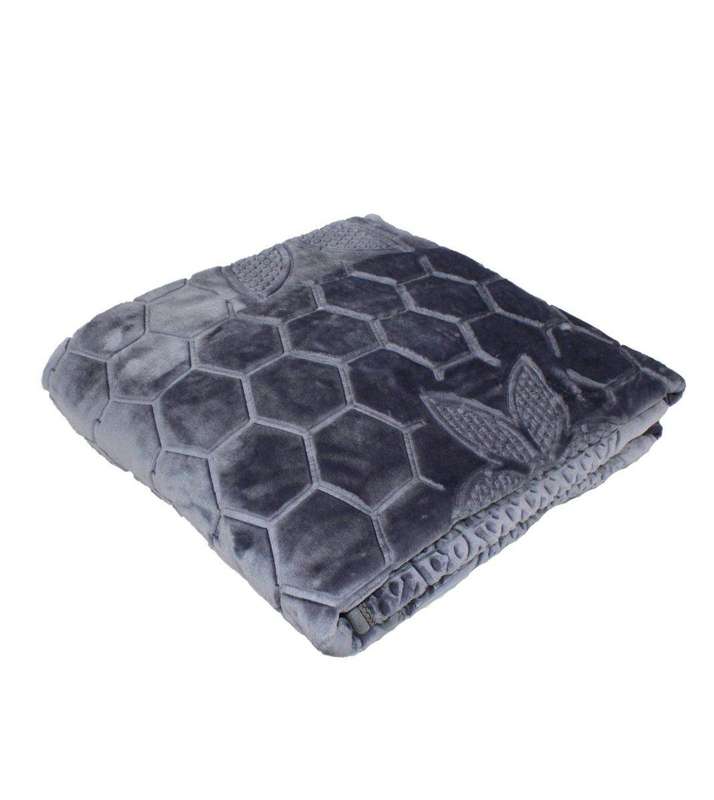SMTE Premium Quality Super Soft Mink Blanket - Spanish Grey with keychain