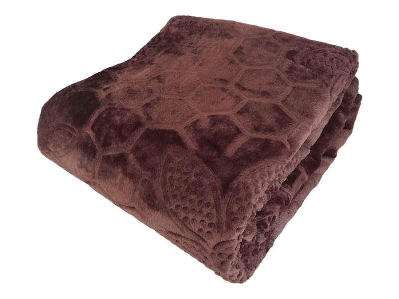 SMTE Brown Polyester Premium Elite Luxury Queen Blanket with keychain