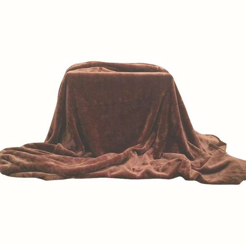 SMTE Cashmere "Feel" Luxurious Blankets - Choc Brown with keychain