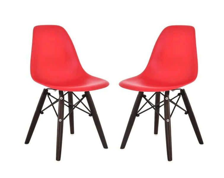 SMTE 2 x Stylish Black Wooden Leg Adult Chairs with keychain